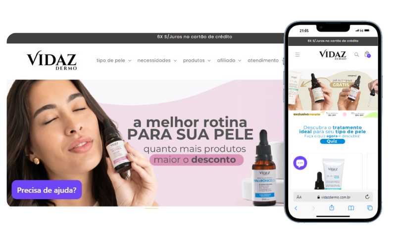 Loja Vidaz Dermo - E-commerce de Produtos Dermatológicos